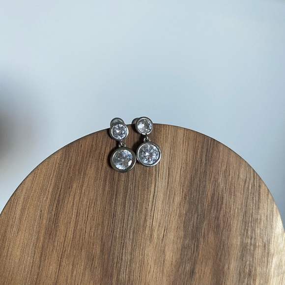 Express Jewelry - Silver Drop Stud Earring